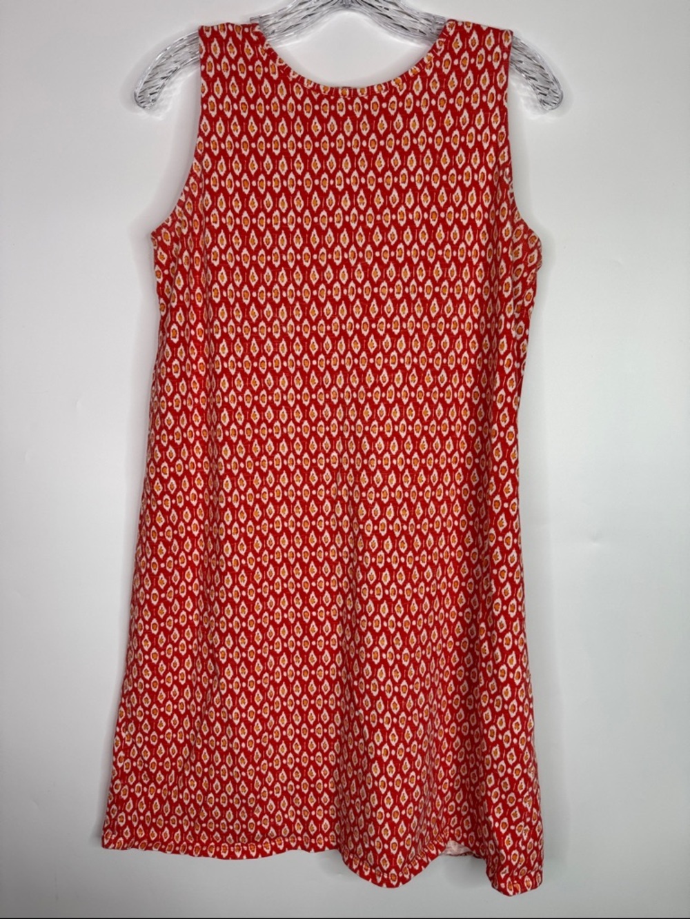 J.Jill Batik Sleeveless Red Casual Sundress Size Small